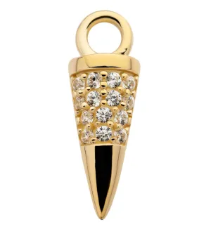 14kt Gold Cone CZ Charm