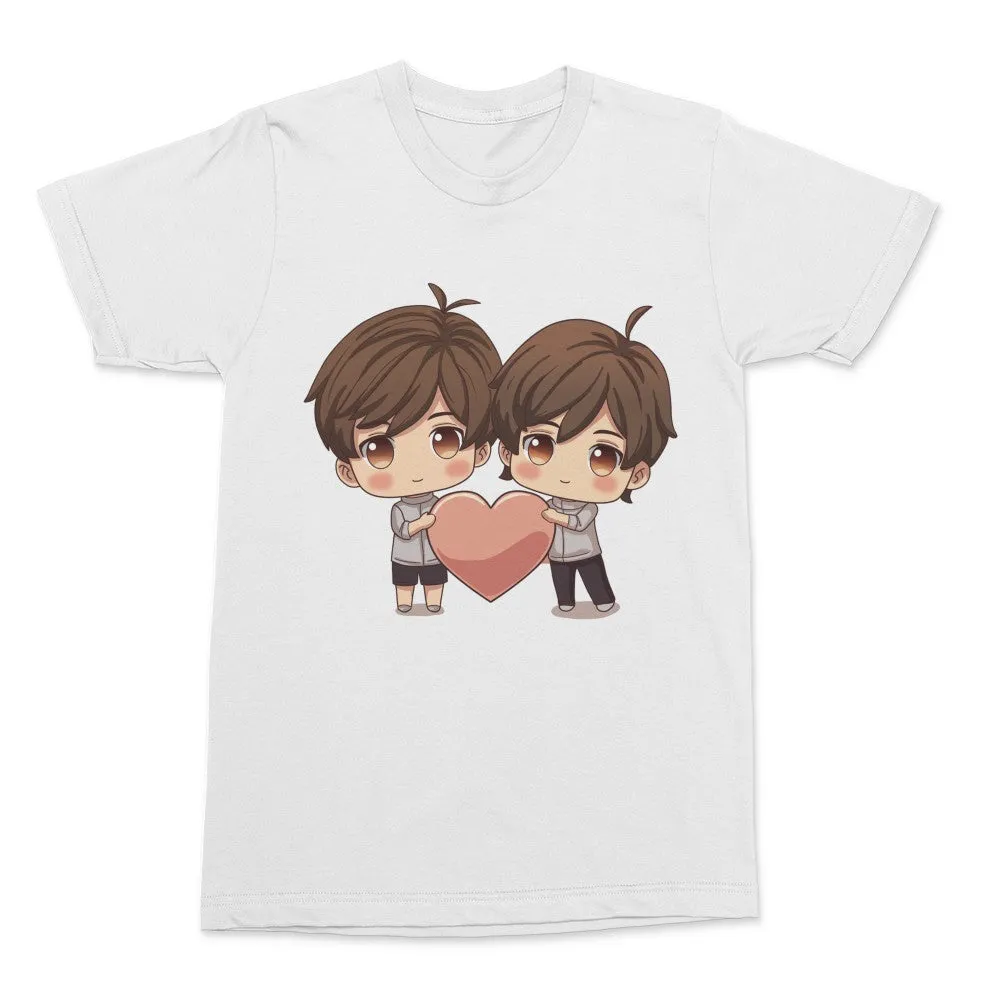 A perfect gift for him and him - Cute Boy loves Cute Boy Hearts Unisex T-Shirt