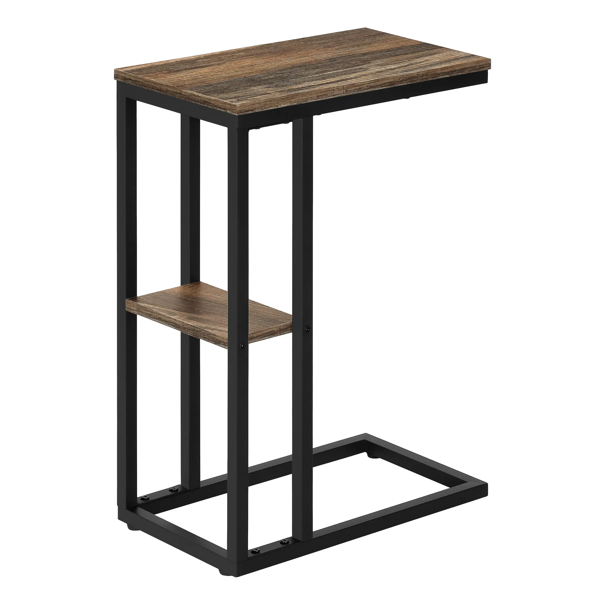 Accent Table - 25"H / Brown Reclaimed-Look / Black Metal