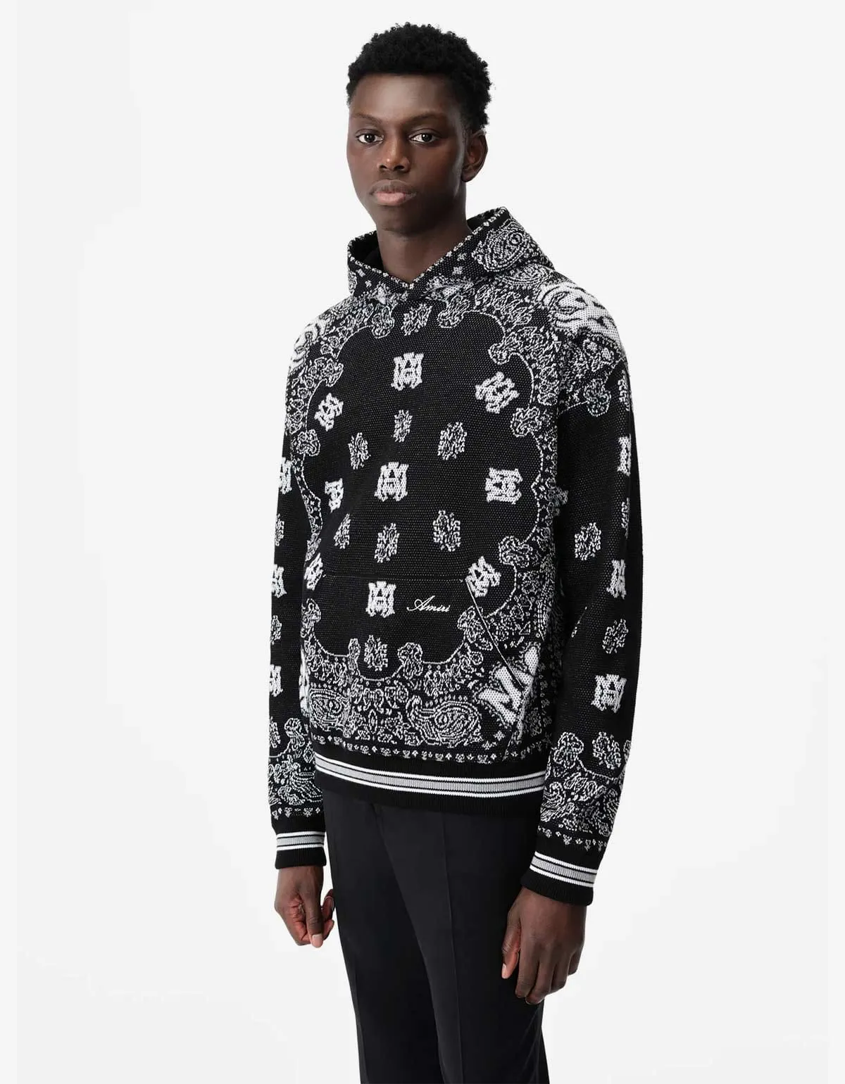 Amiri Black Bandana Hoodie