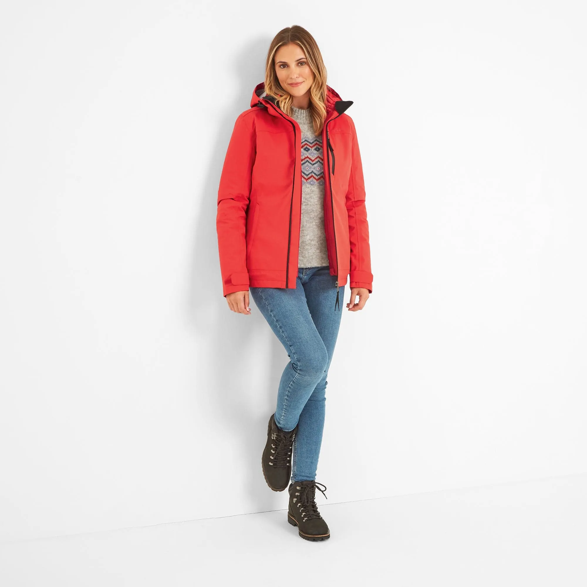 Beverley Womens 3-in-1 Waterproof Jacket - Dark Coral