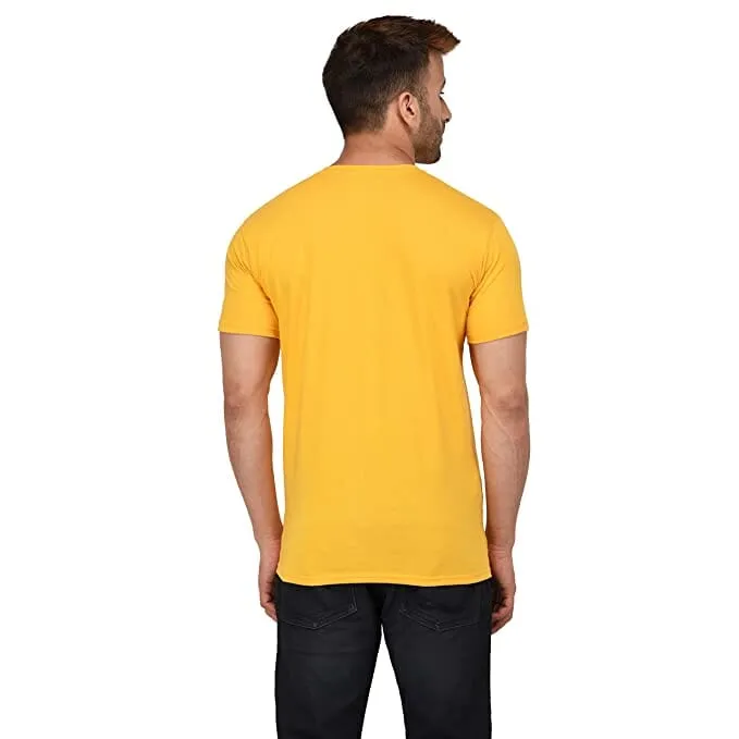 BKS COLLECTION V Neck Yellow Colour Half Sleeves Men's Solid Regular Fit Polo T-Shirt