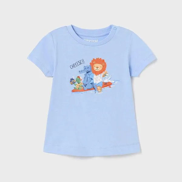 BLUE AND WHITE T-SHIRT SET FOR BABY BOYS