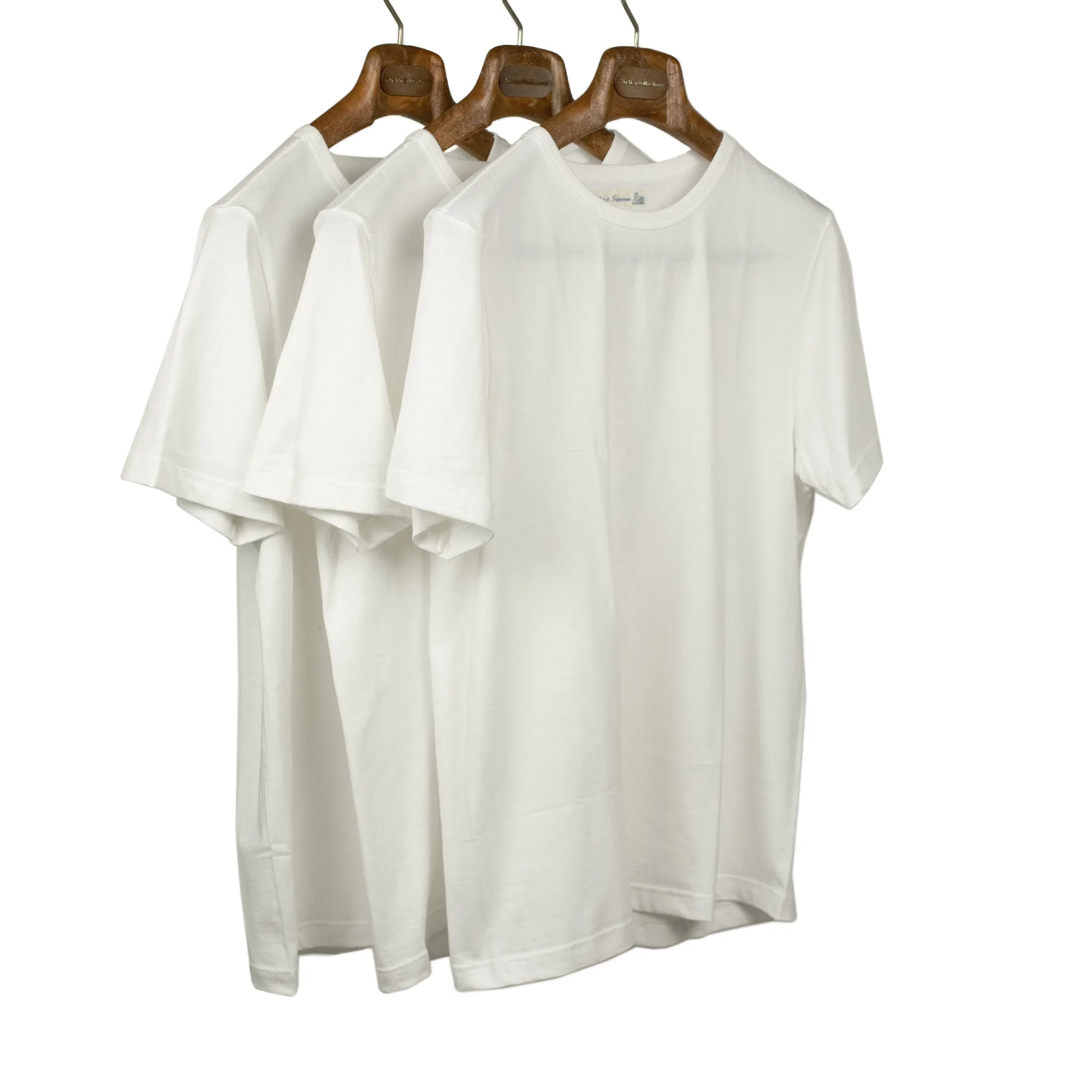 Box set of 3 white 1950's crew neck t-shirts (restock)