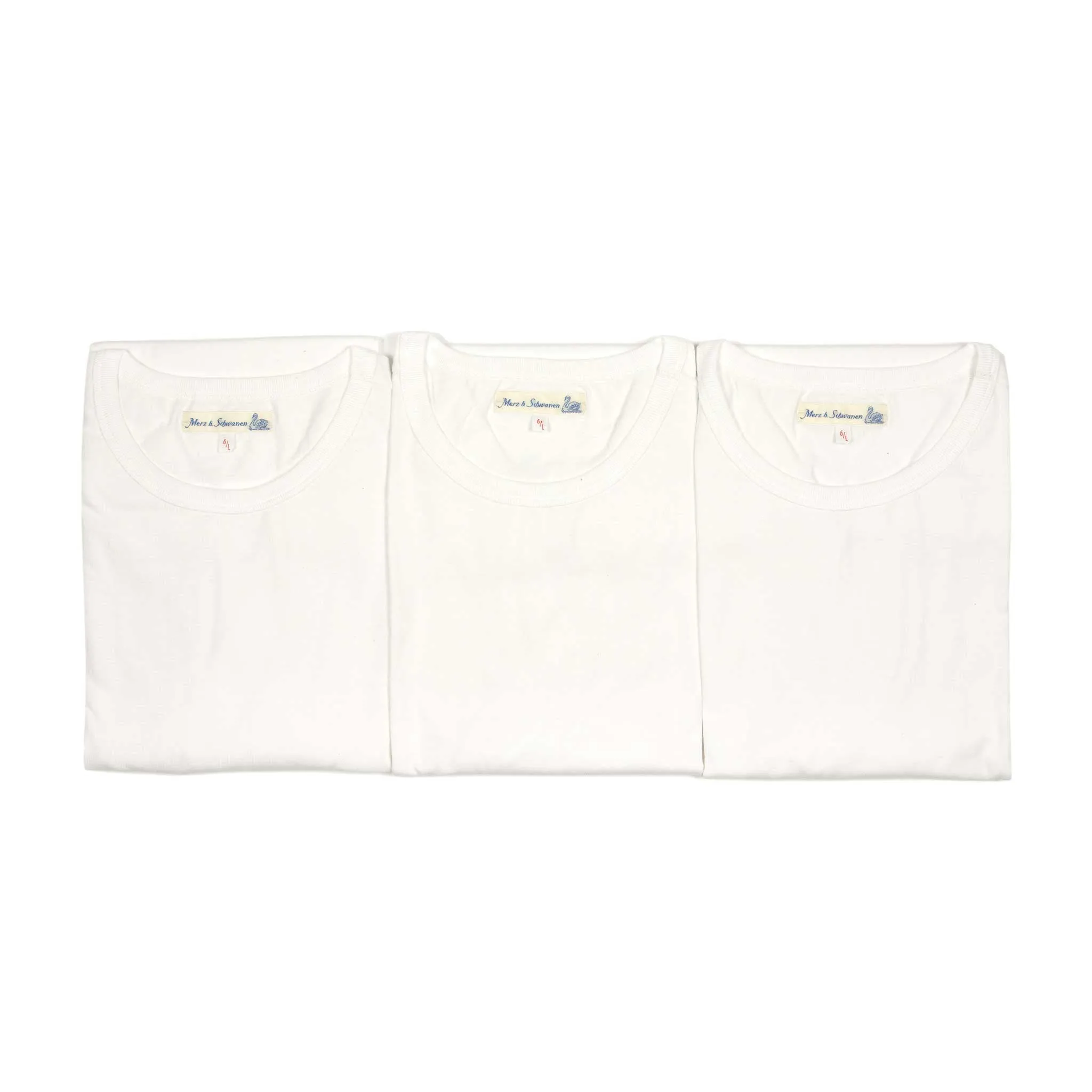 Box set of 3 white 1950's crew neck t-shirts (restock)