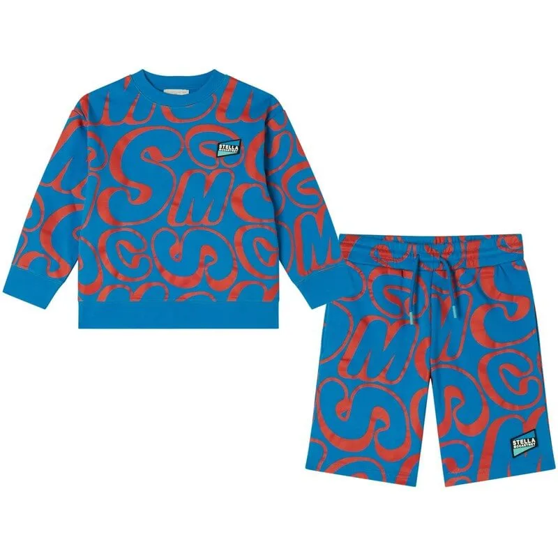 Boys Blue All Over Print Short Set