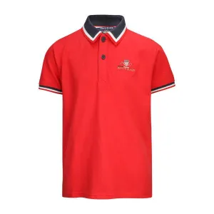 BOYS RED SHORT SLEEVE POLO T-SHIRT