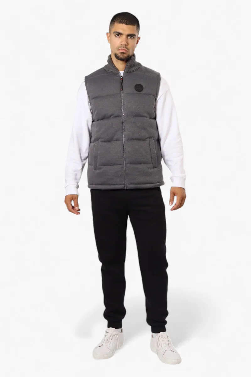 Canada Weather Gear Solid Sweater Knit Puffer Vest - Grey