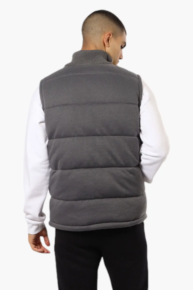 Canada Weather Gear Solid Sweater Knit Puffer Vest - Grey