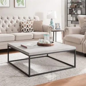 Chryzler Coffee Table 1000mm Metal Frame, Cement Look by Criterion