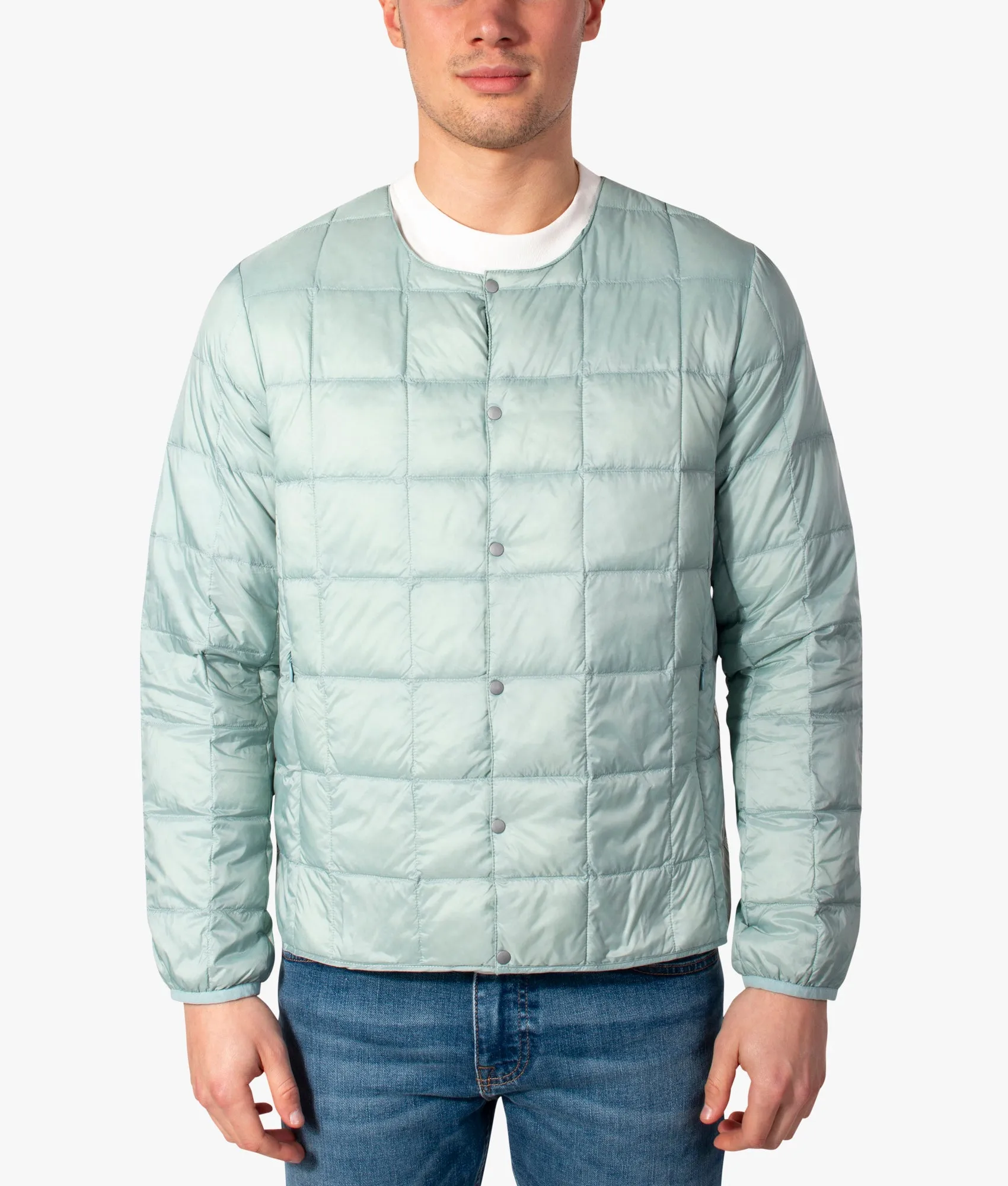 Crew Neck Button Down Inner Down Jacket