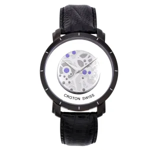 Croton Men's "Circuit Breaker" Swiss Quartz See-Through Dial Watch