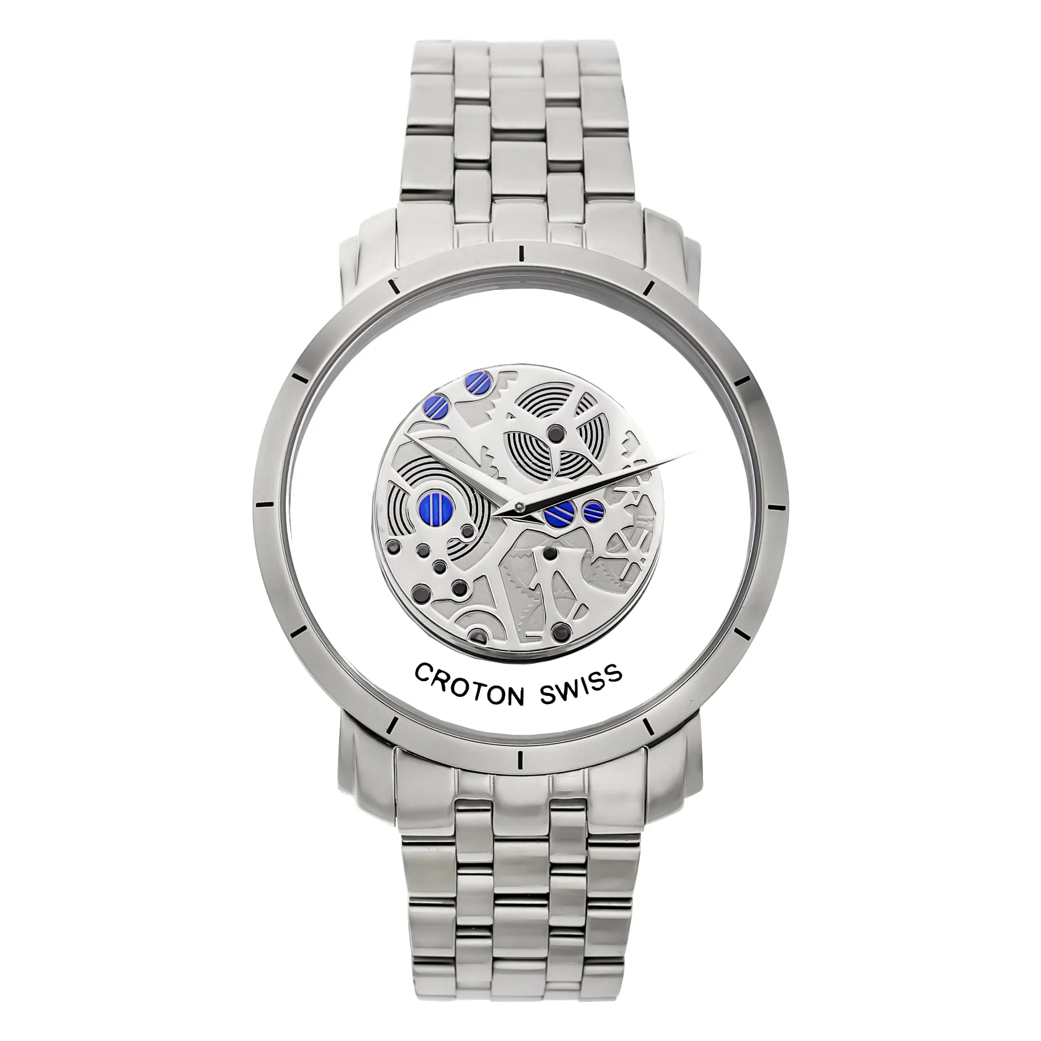 Croton Men's "Circuit Breaker" Swiss Quartz See-Through Dial Watch