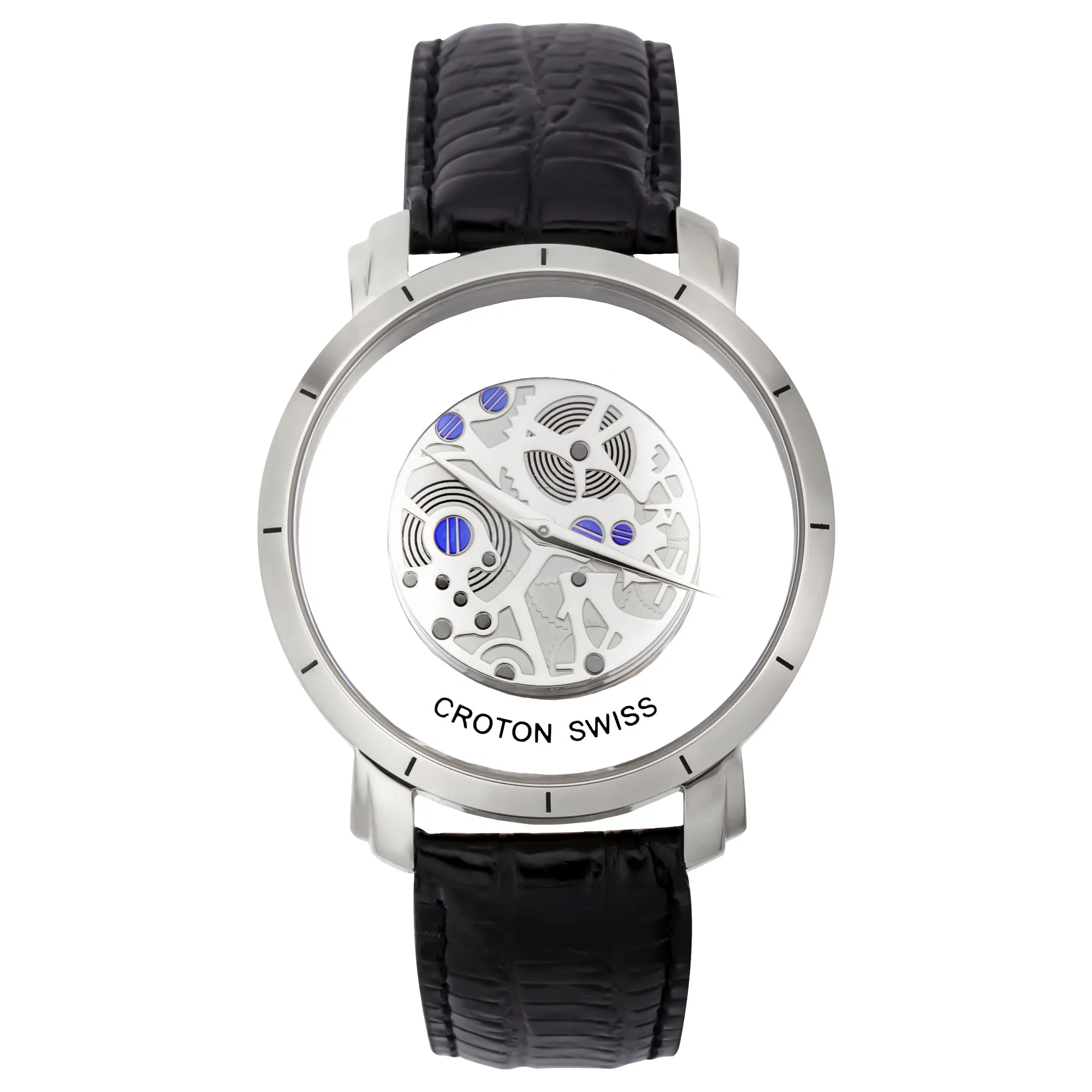 Croton Men's "Circuit Breaker" Swiss Quartz See-Through Dial Watch