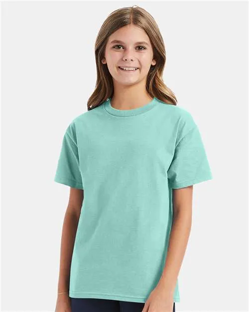 Custom Embroidered - Hanes - Authentic Youth T-Shirt - Clean Mint - 5450