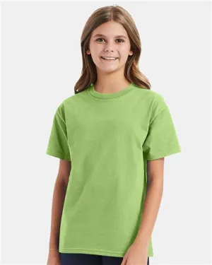 Custom Embroidered - Hanes - Authentic Youth T-Shirt - Lime - 5450