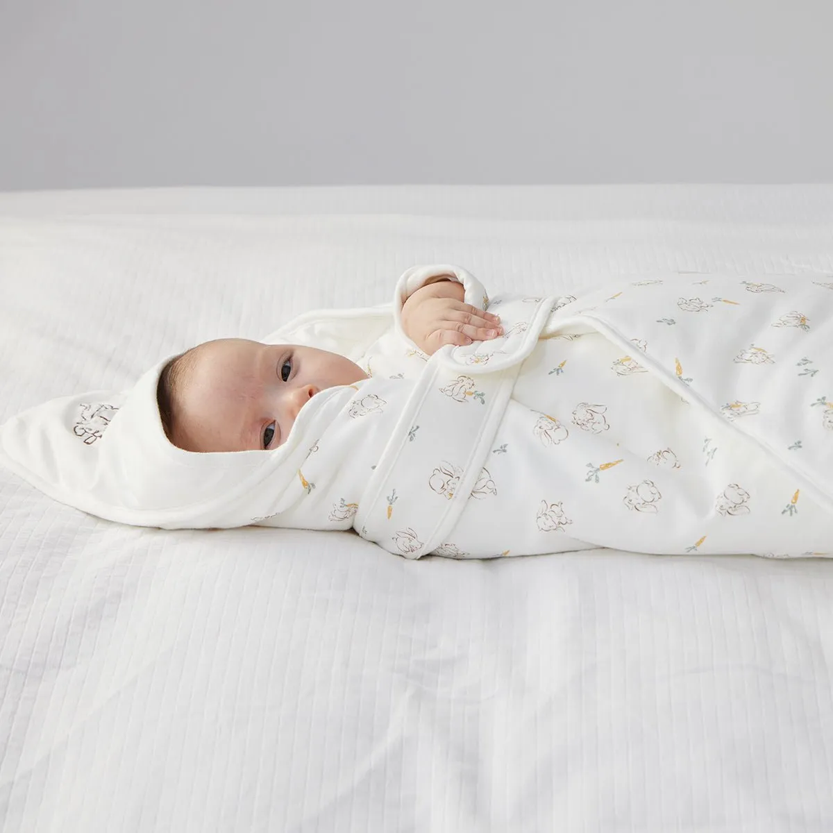 Cute Rabbit Comfort Cotton Baby White Swaddle Wrap