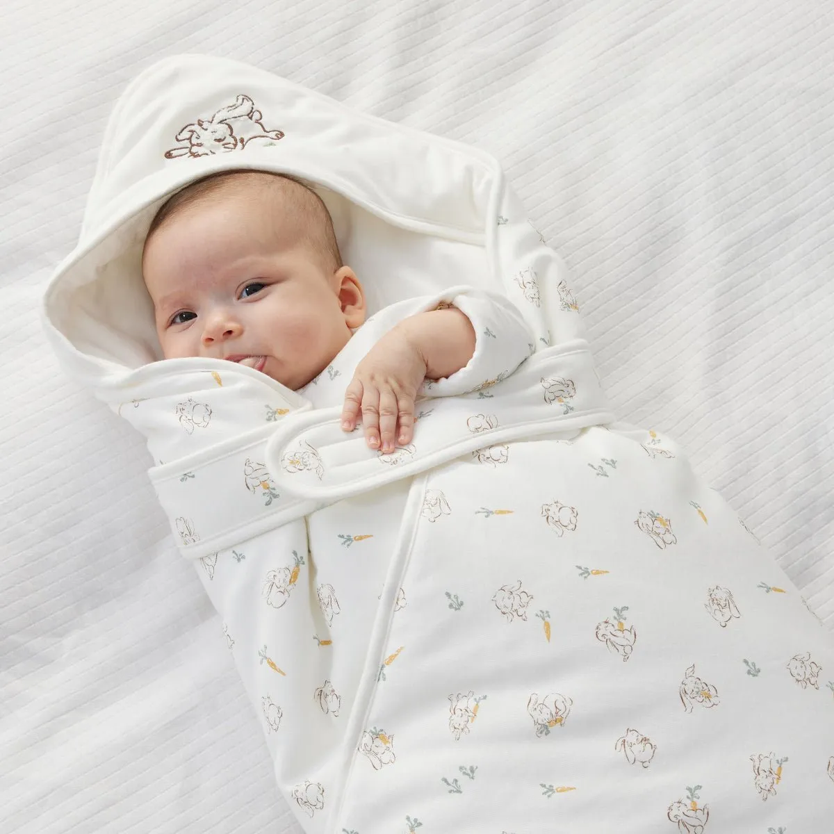 Cute Rabbit Comfort Cotton Baby White Swaddle Wrap