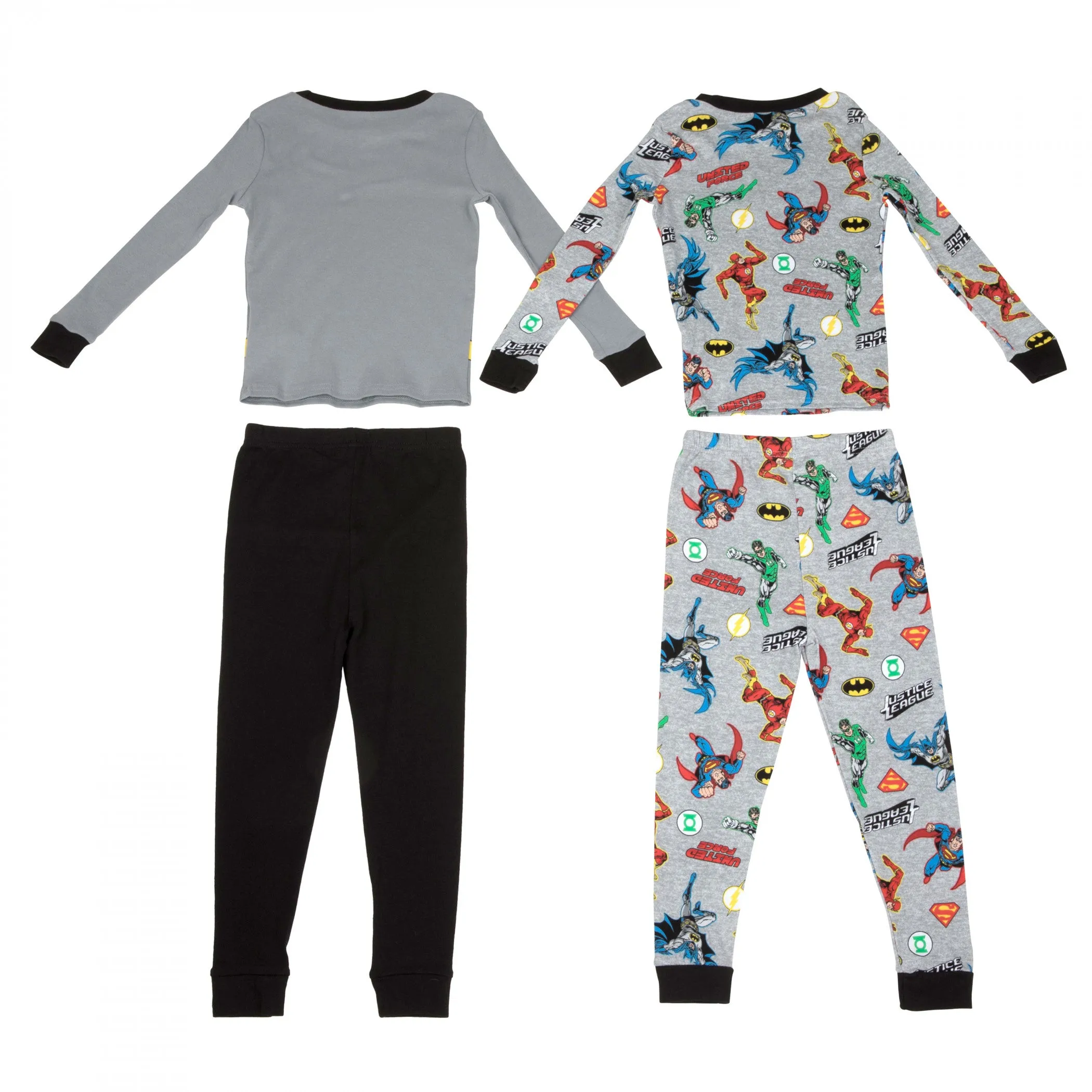 DC Comics Batman Costume & JLA Long Sleeve 4-Piece Pajama Set