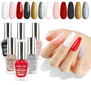 Finger Nail Polish Set: 6pcs Classic Quick Dry Nail Polish Kit