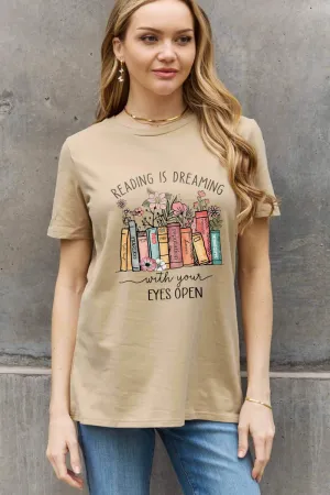 Full Size READING IS DREAMING Graphic Cotton Tee