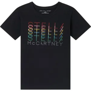 Girls Black Multi Logo T-Shirt