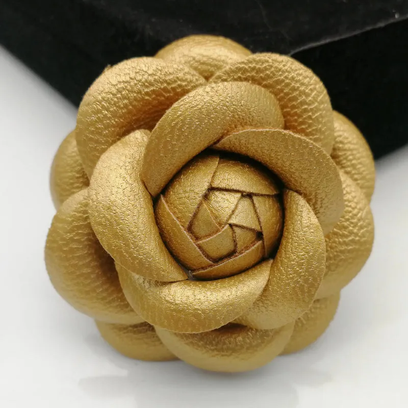 Handmade Camellia Flower Brooch Pin