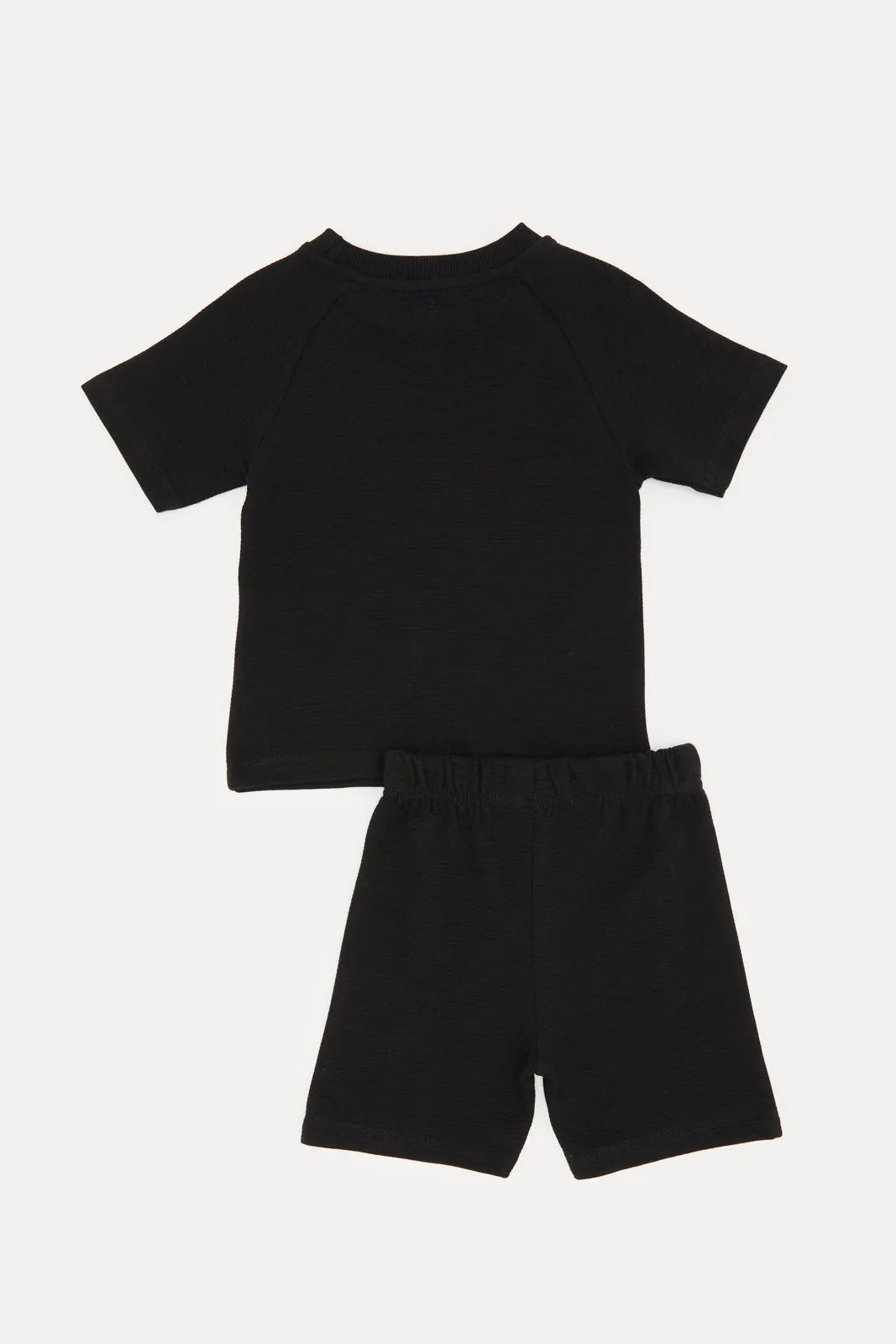 Infant Boys Black Jacquard Pyjama Set (2 Piece)