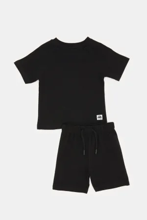 Infant Boys Black Jacquard Pyjama Set (2 Piece)