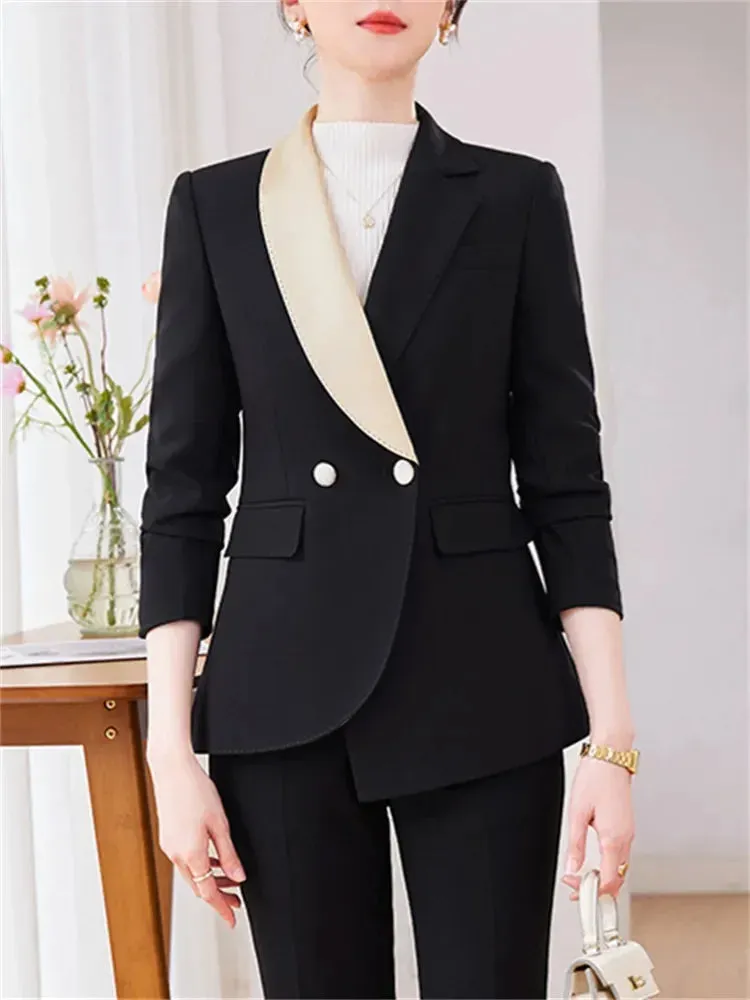 Irregular Classy Blazer Fancy Pantsuit | Dressy Pantsuit |  Modern Blazer Pantsuit | Suit Coat