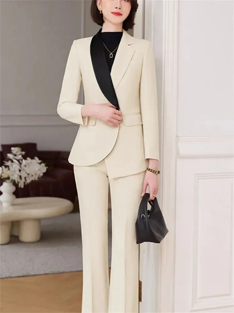 Irregular Classy Blazer Fancy Pantsuit | Dressy Pantsuit |  Modern Blazer Pantsuit | Suit Coat