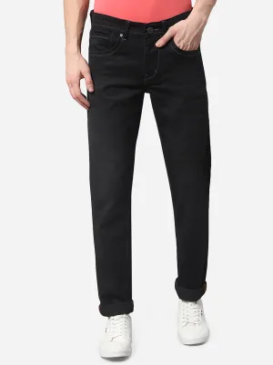 Jet Black Washed Straight Fit Jeans | JadeBlue