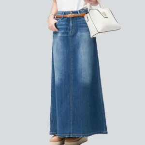 Long jeans skirt for women