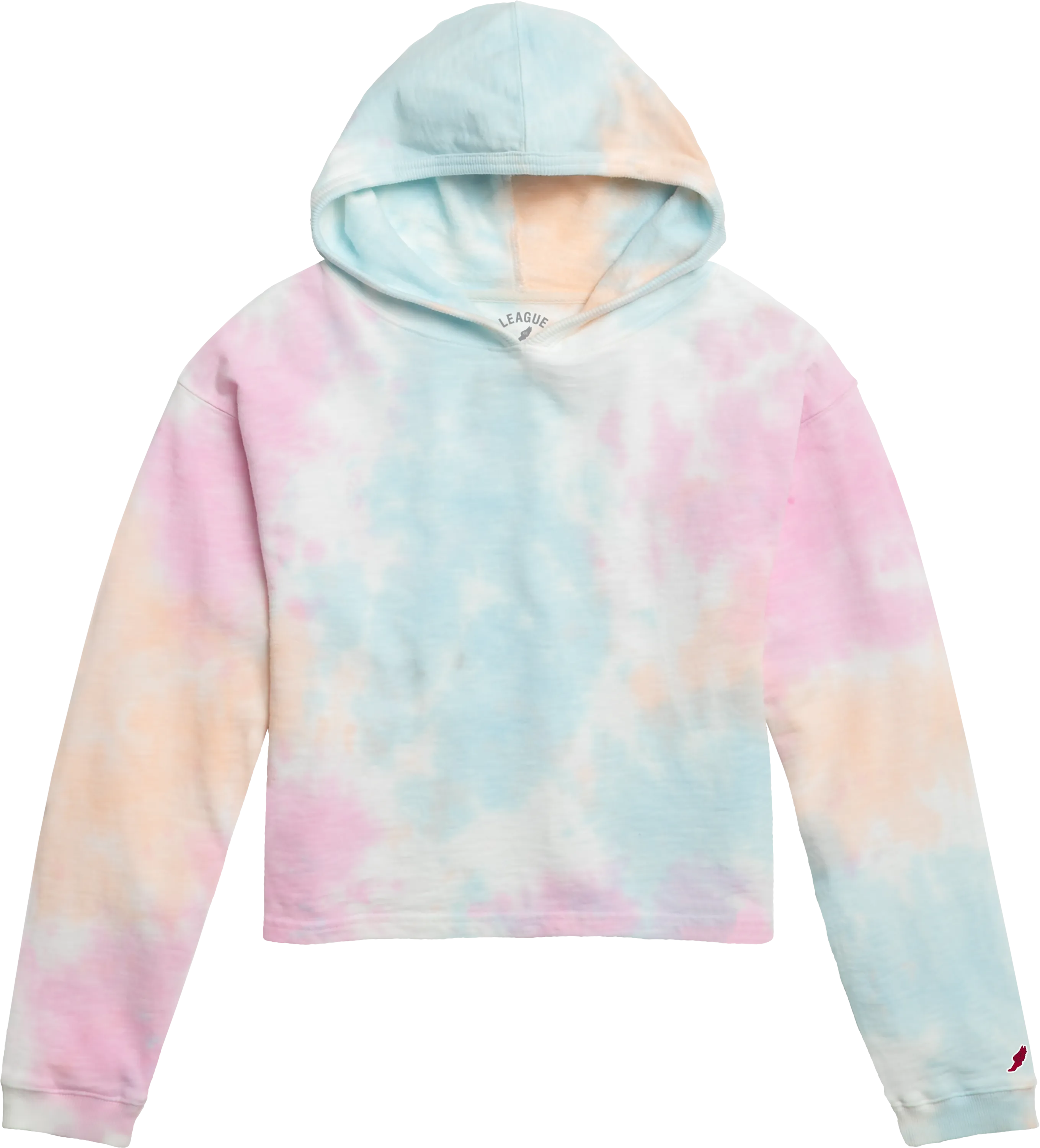 LU410TD Weathered Terry Crop Tie Dye Hood