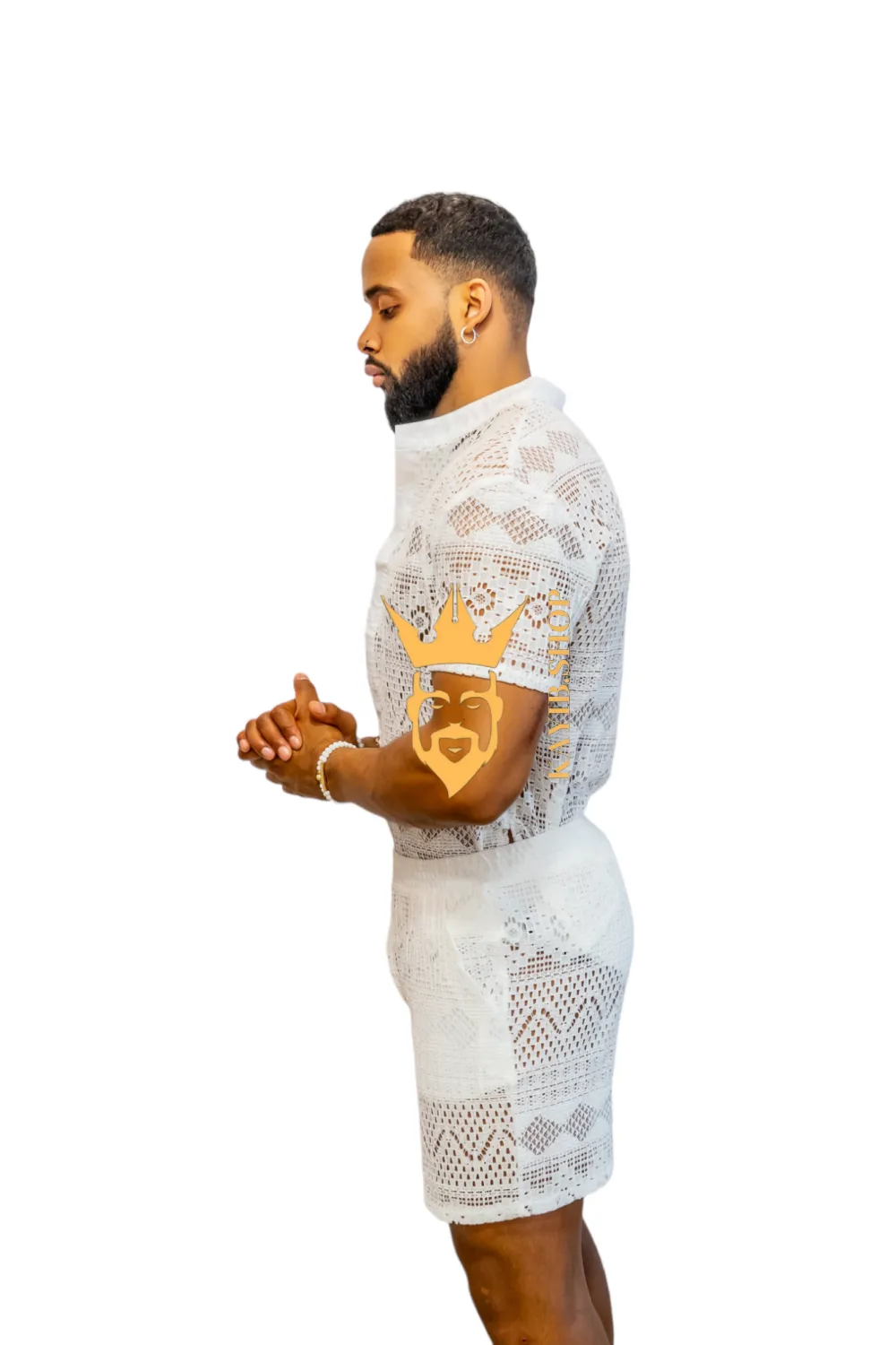 Luxurious Men's White Shirt and Shorts Set - Elevate Your Summer Style - Perfect for Any Occasion