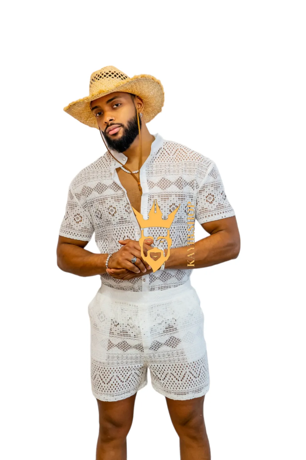 Luxurious Men's White Shirt and Shorts Set - Elevate Your Summer Style - Perfect for Any Occasion