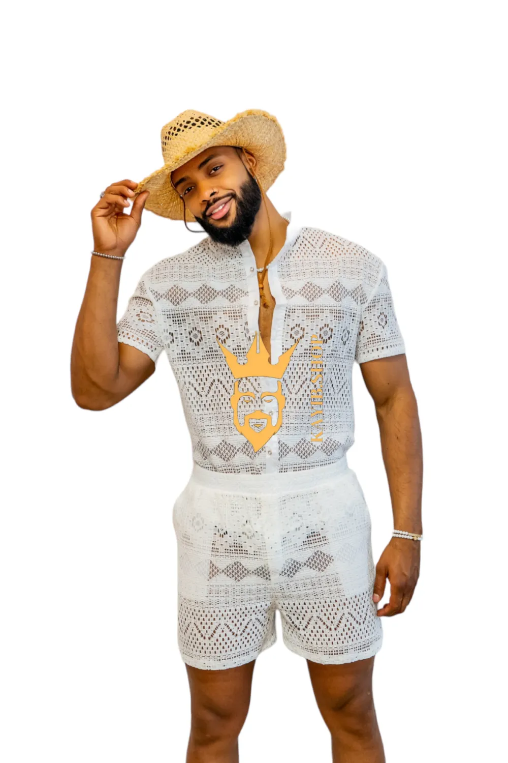 Luxurious Men's White Shirt and Shorts Set - Elevate Your Summer Style - Perfect for Any Occasion