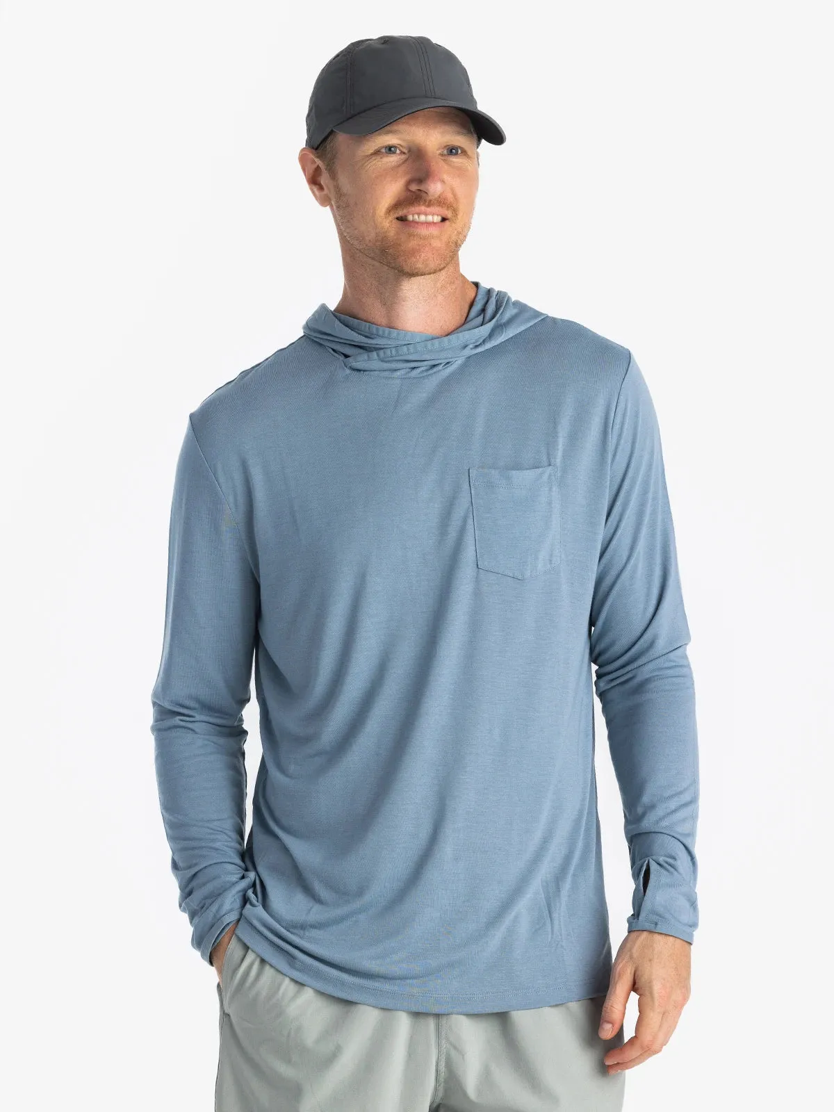 Men's Bamboo Lightweight Hoodie - Blue Fog