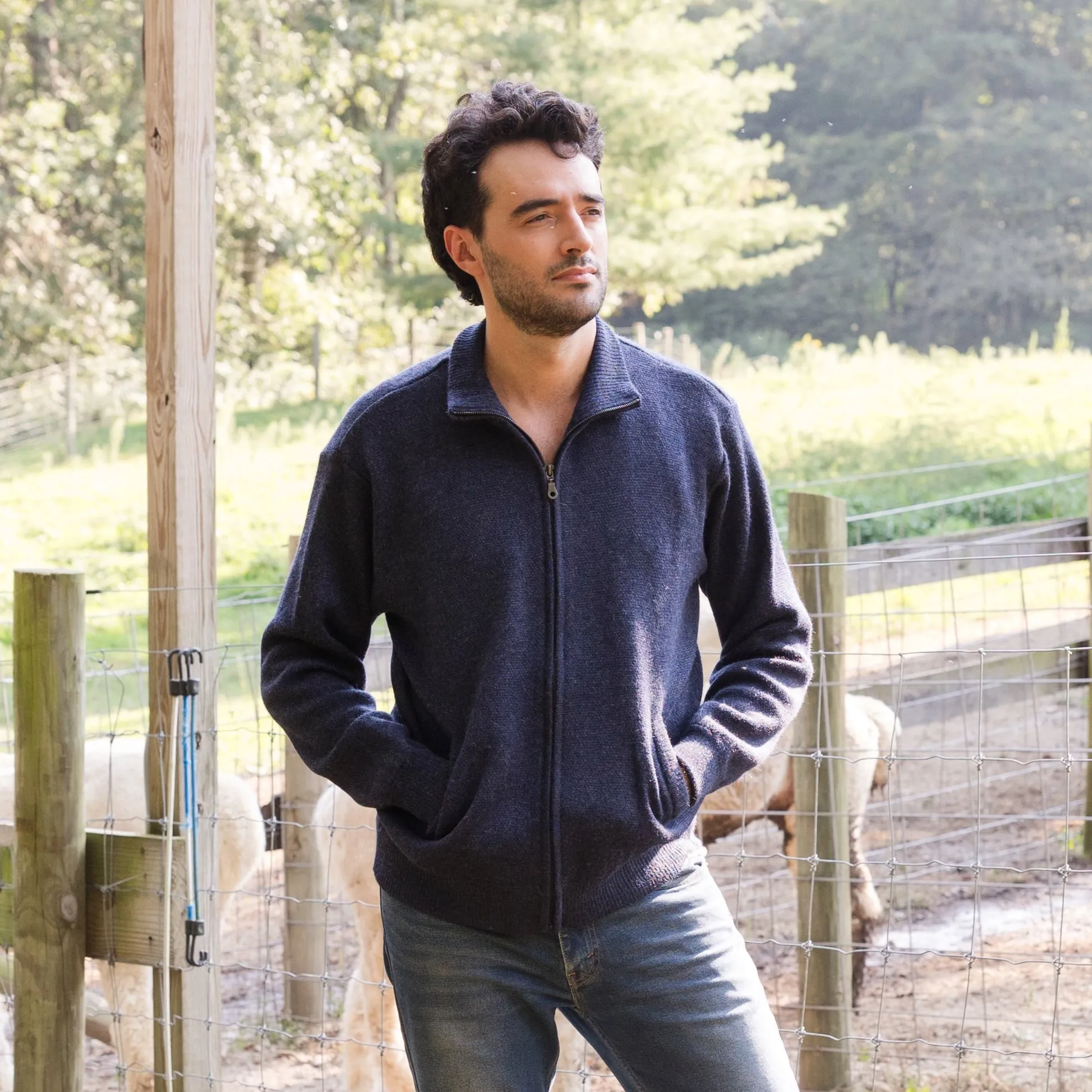 Men's Heavyweight Full-Zip Alpaca Jacket