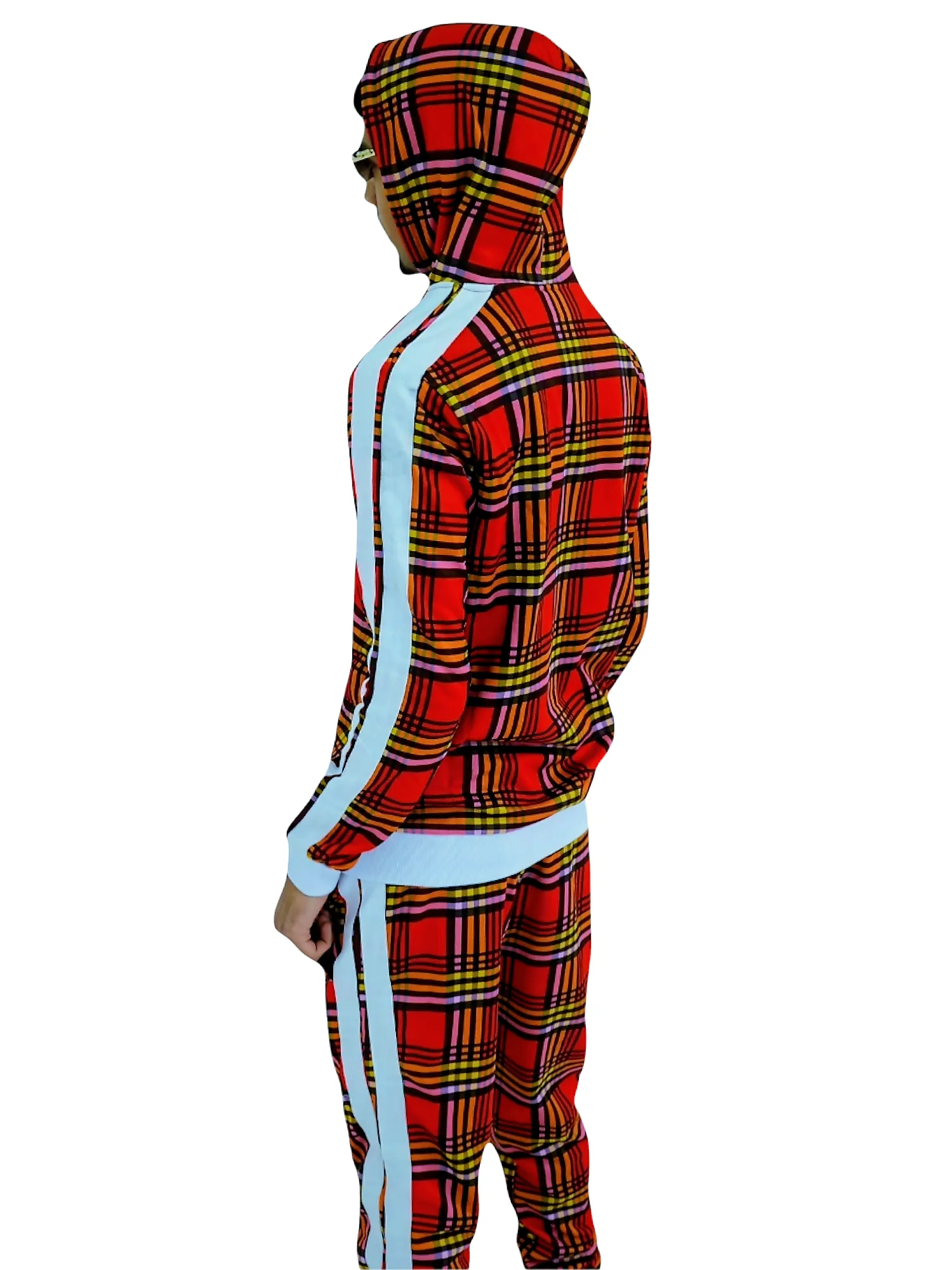 Men’s Slim-Fit Red Stripe Tracksuit Set – Sleek & Comfortable Two-Piece Outfit for Active Wear