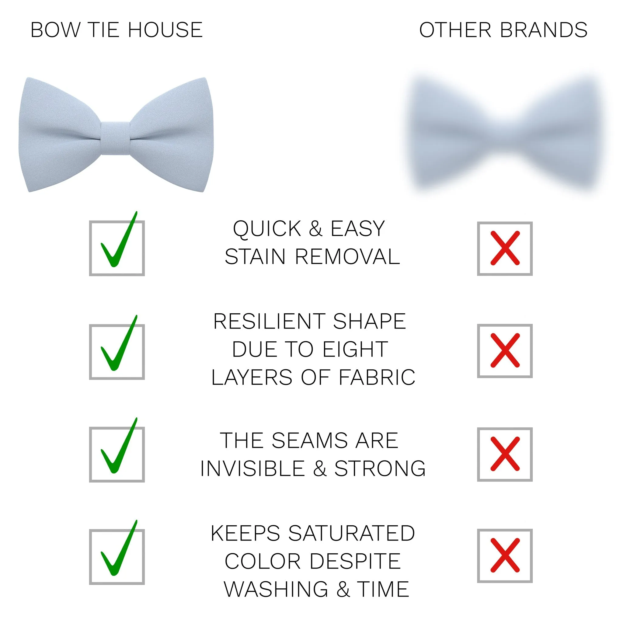 Pastel Blue Bow Tie with Handkerchief Set