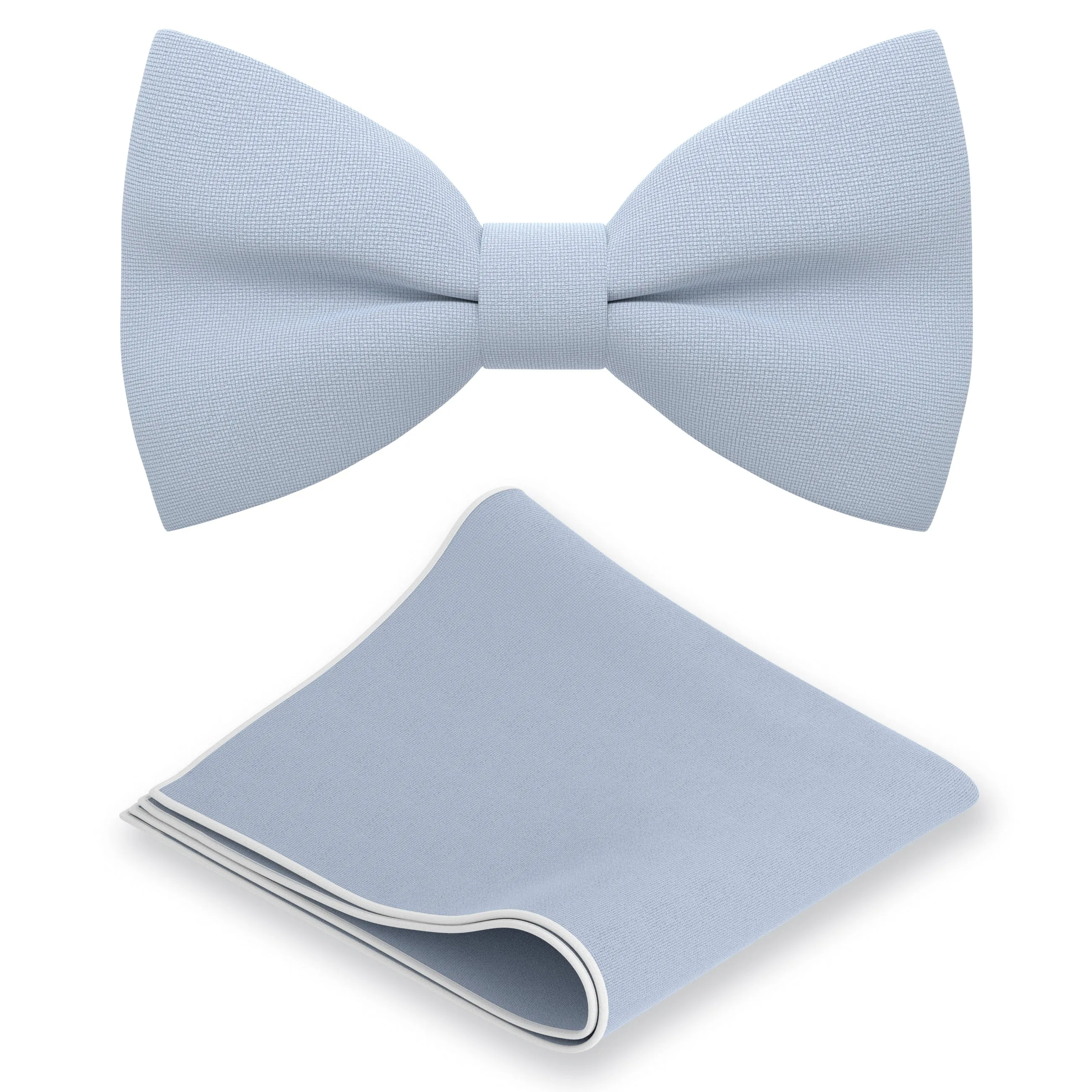 Pastel Blue Bow Tie with Handkerchief Set