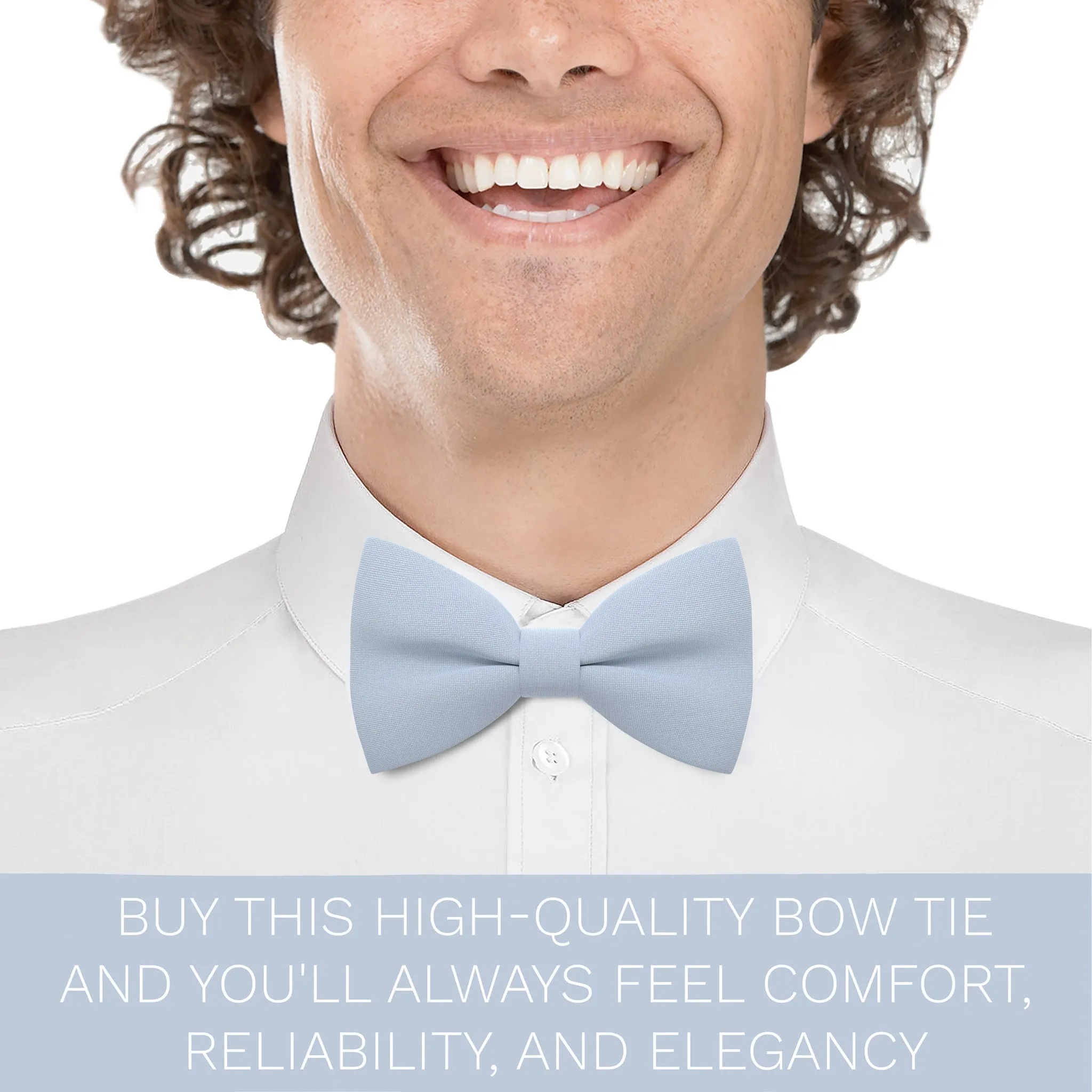 Pastel Blue Bow Tie with Handkerchief Set