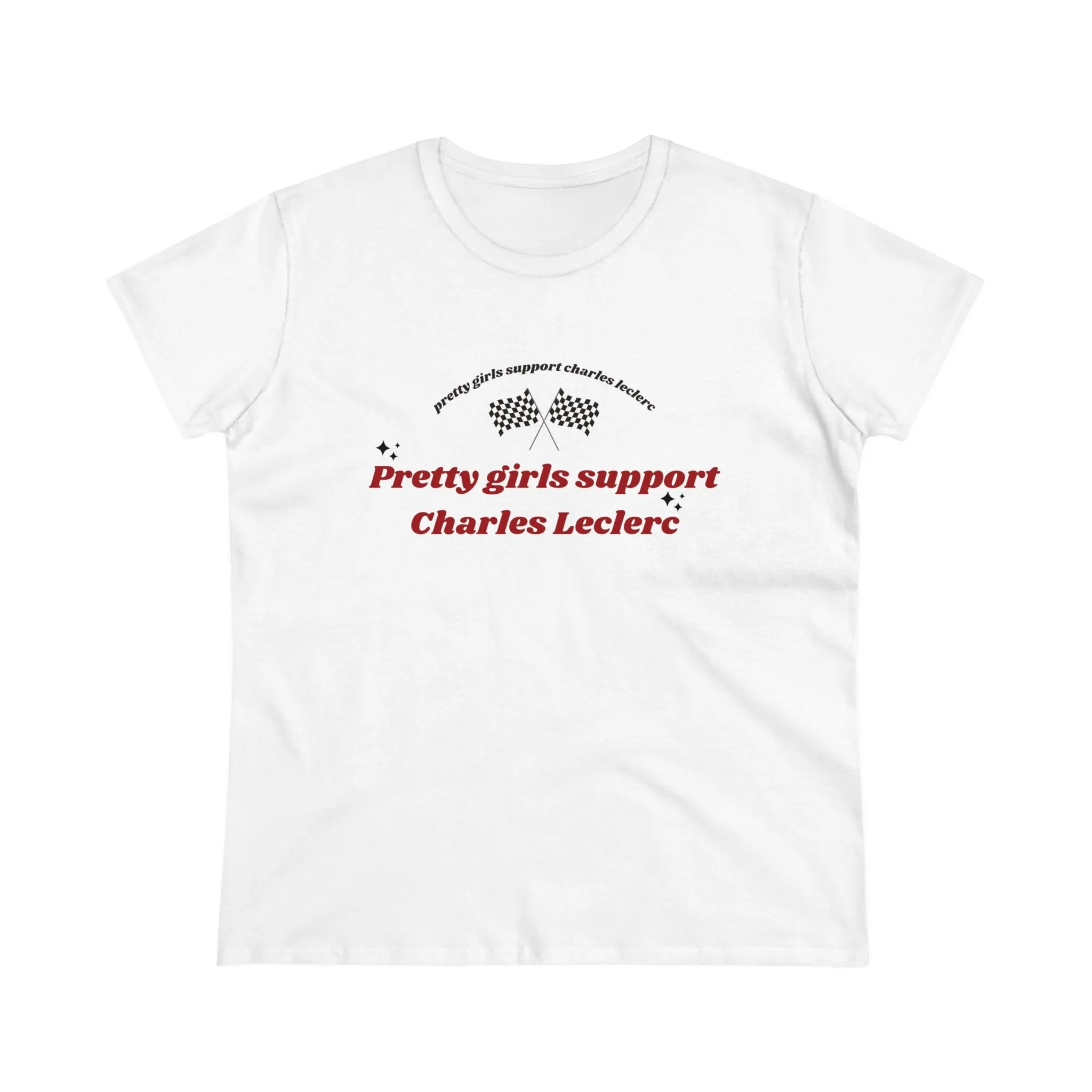 Pretty Girls Support Charles Leclerc Women's Midweight Cotton Tee