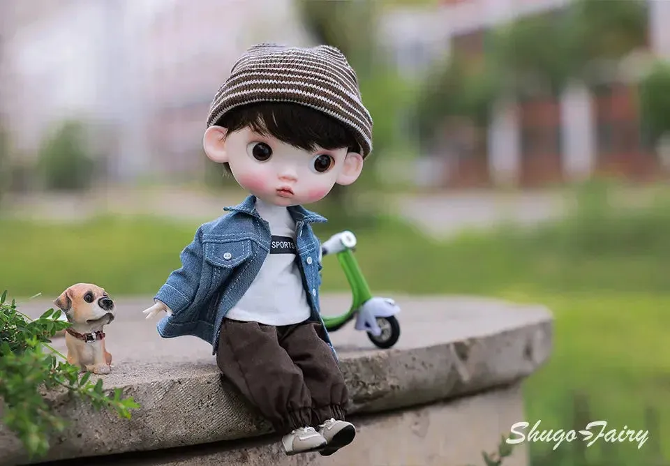 ShugaFairy 1/6 Sibyl BJD Doll – Cute Pout Face, Angry Expression, Teenage Jeans Style Ball Jointed Doll