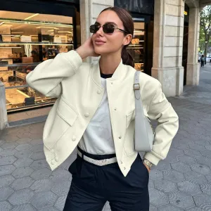 Suninheart 2023 Women Solid Bomber Jacket Sets Autumn Long Sleeve Coats And Half Shorts  Set Streetwear Female Coat Winter