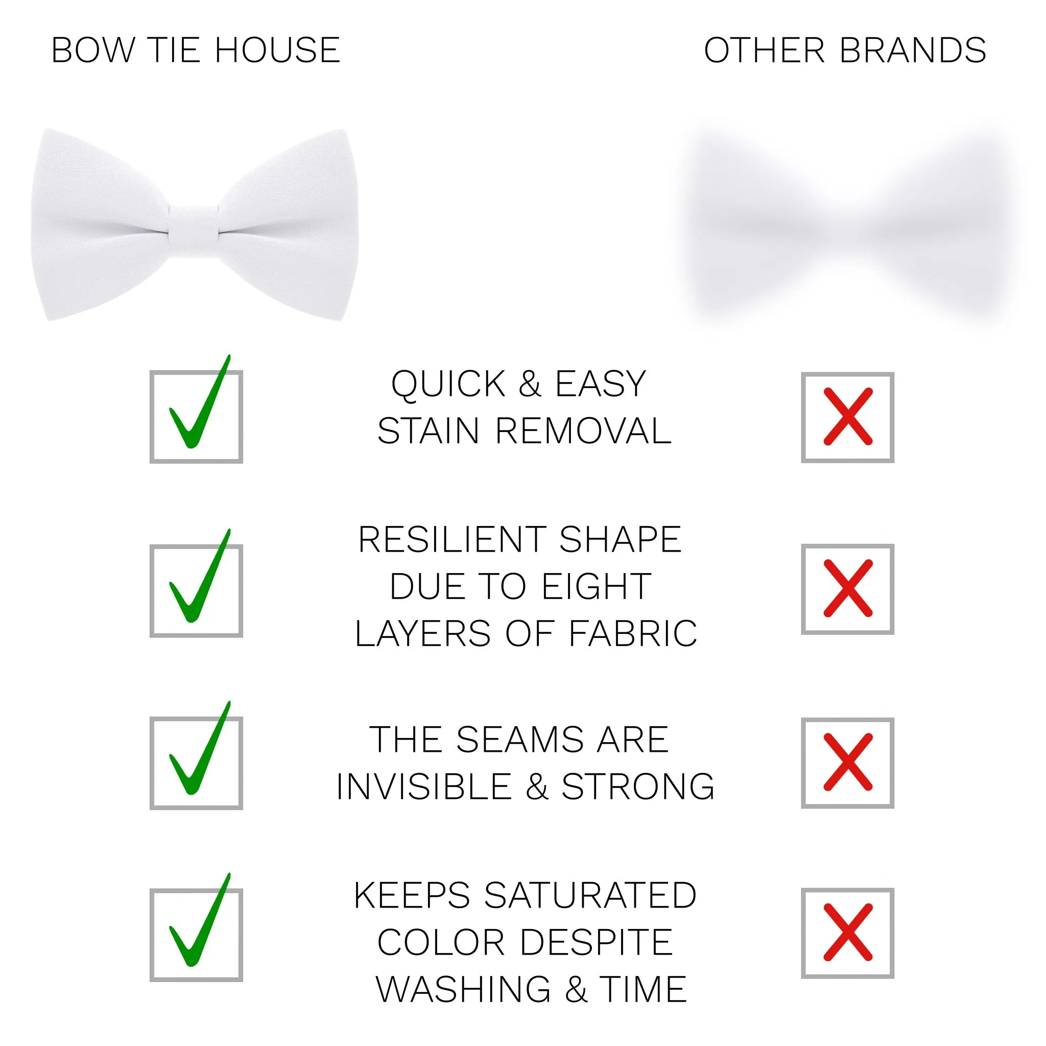 White Bow Tie with Handkerchief Set