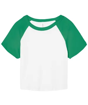 White/Kelly - Women’s micro rib raglan baby t-shirt